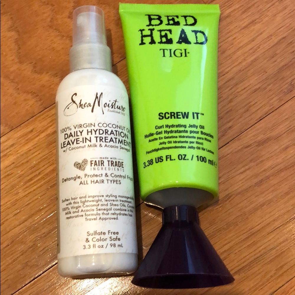 Bad Head jelly oil and Shea Moisture leave-in